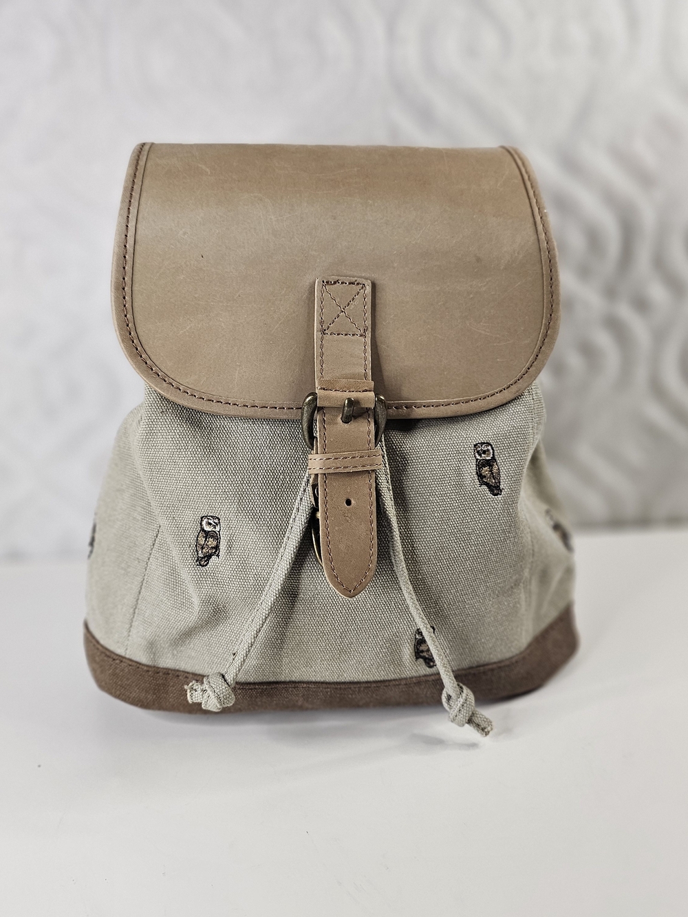 L.L. Bean Beige Canvas Tote with Branded Patch